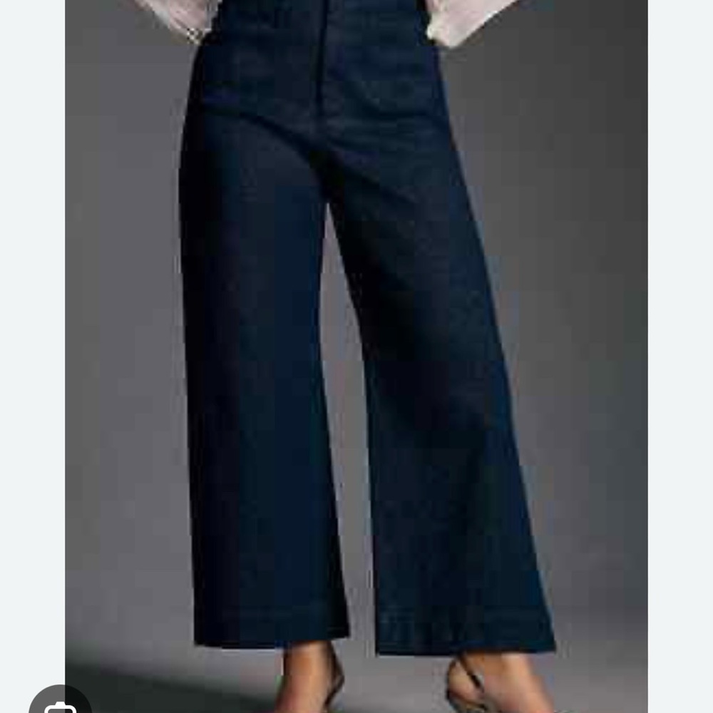 Anthropologie Wide-Leg Jeans in Dark Indigo Blue